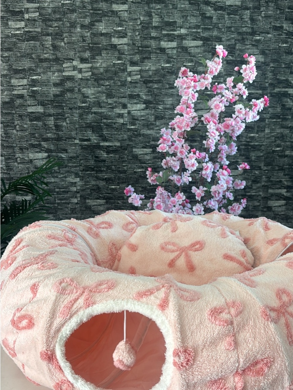 BEDSURE PINK BOWS CAT TUNNEL 💕🐈‍⬛